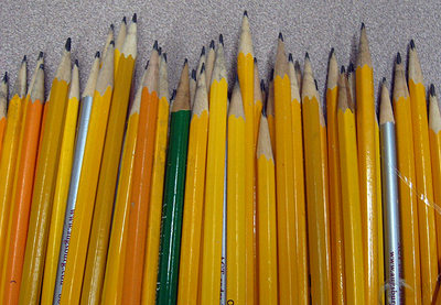 A row of pencils