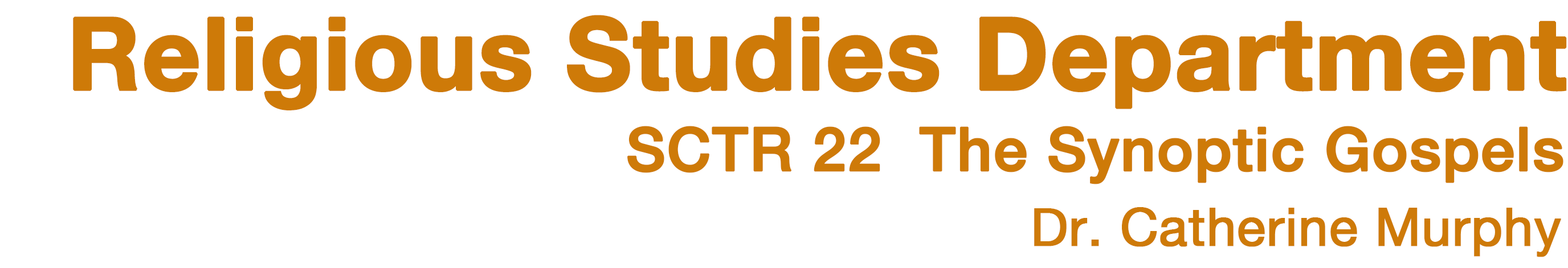 Religious Studies Department, SCU