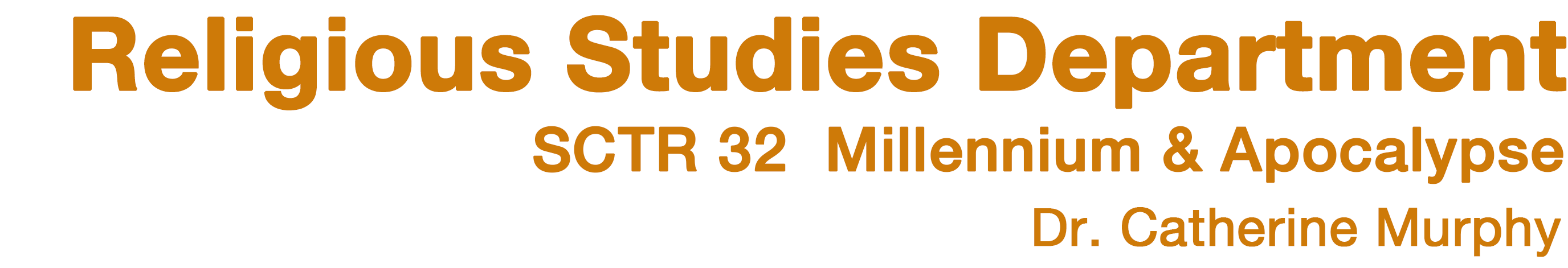 Religious Studies Department, SCU