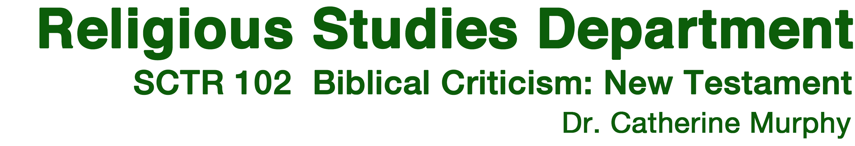 Religious Studies Department, SCU