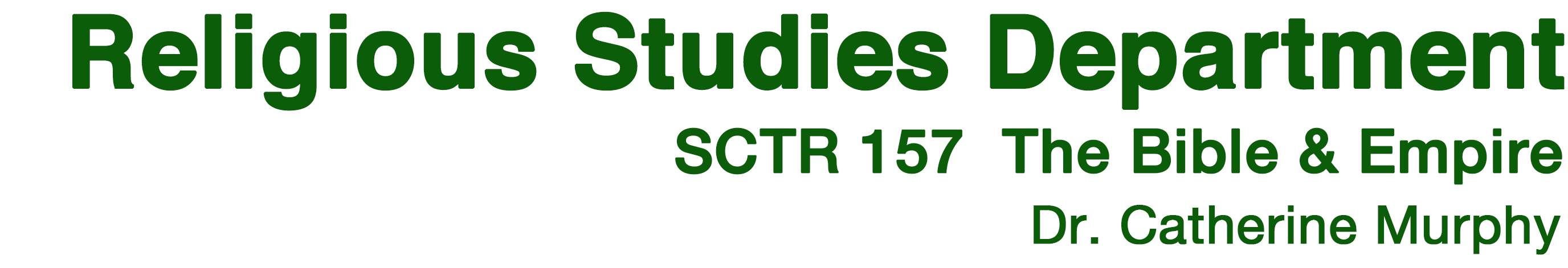 Religious Studies Department, SCU