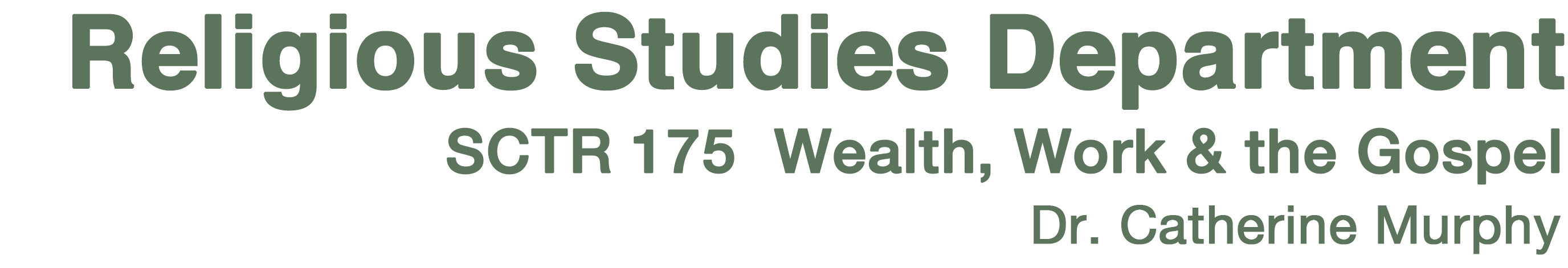 Religious Studies Department, SCU