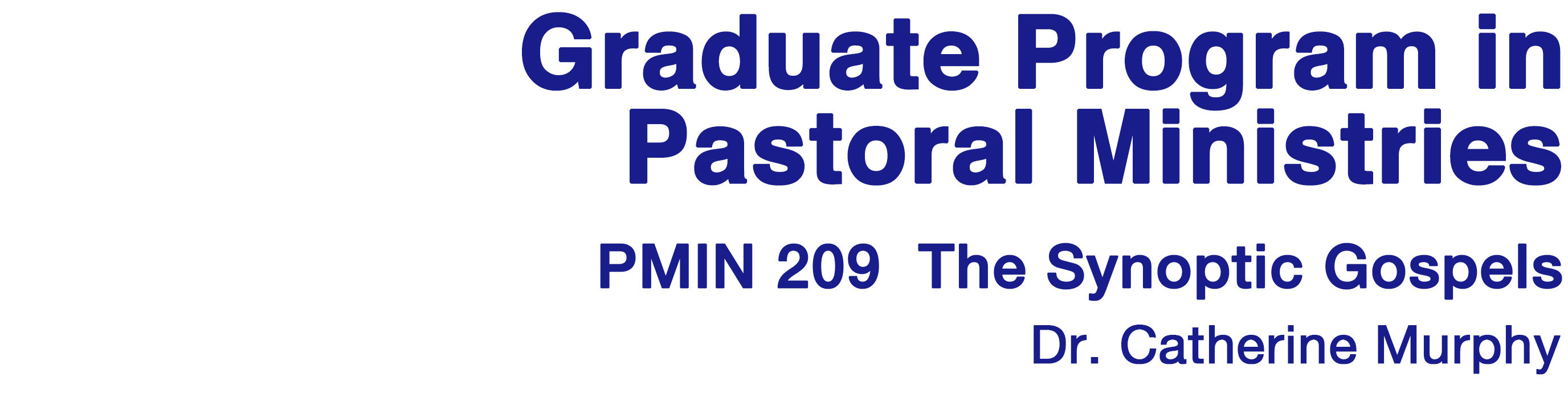 Graduate Program in Pastoral Ministries, SCU