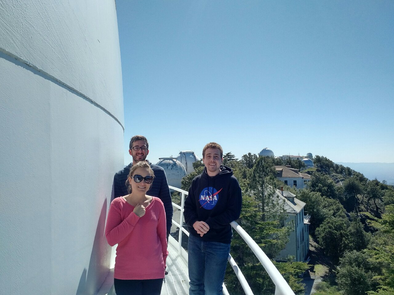Ilija Medan, Dr. Kristin Kulas and Ricky Spolzino observing at Mount Hamilton April 2018.