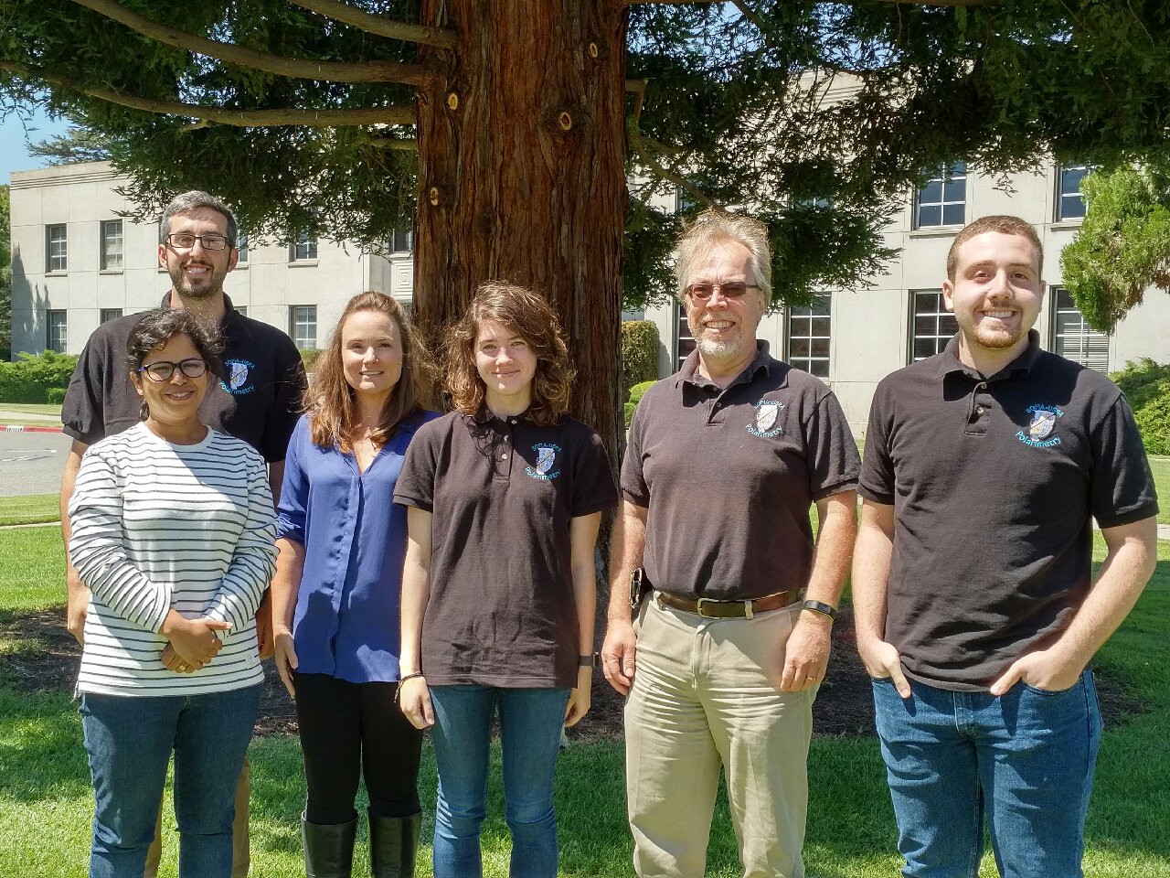 (From left to right) Ilija Medan, Dr. Archana Soam, Dr. Kristin Kulas, Miranda Caputo, Dr. B-G Andersson and Ricky Spolzino.  The SOFIA/USRA Polarimetry Group during the summer of 2018 at NASA Ames.