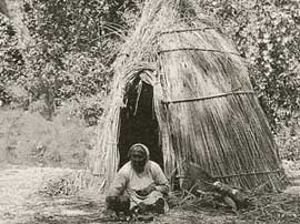 Pomo Indian At Her Home