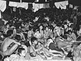 Vietnamese People on a Ship to America